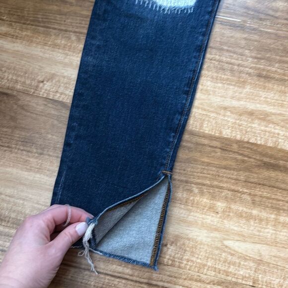 Loft Ankle Slit Fresh Cut High Rise Skinny Jeans Dark Vintage Wash Size 30 NWT - Picture 4 of 7